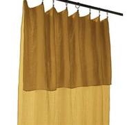 OUREA - Rideau Ajustable 140x300 cm Gaze de Coton Safran + 8 Anneaux Pince