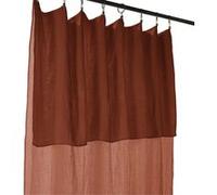 OUREA - Rideau Ajustable 140x300 cm Gaze de Coton Terracotta + 8 Anneaux Pince -