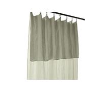 OUREA - Rideau Ajustable 140x300 cm Gaze de Coton Vert d'Eau + 8 Anneaux Pince -