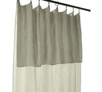 OUREA - Rideau Ajustable 140x300 cm Gaze de Coton Vert d'Eau + 8 Anneaux Pince -