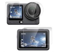 OURHZTB 3 en 1 Protecteur d'écran pour objectif d'appareil photo DJI Osmo Action 6 Accessoires, Ultra-mince HD Clear Dureté 9H Anti-rayures Sans bulles en verre trempé Film protecteur d'écran pour