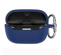 OURHZTB Coque de protection en silicone compatible avec les écouteurs JBL Endurance Race 2, coque en silicone souple, résistante aux chocs et aux chutes avec mousqueton (bleu)