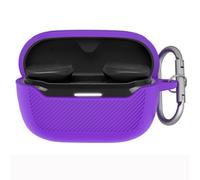 OURHZTB Coque de protection en silicone compatible avec les écouteurs JBL Endurance Race 2, coque en silicone souple, résistante aux chocs et aux chutes avec mousqueton (violet)