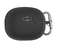 OURHZTB Coque de protection en silicone compatible avec les écouteurs SHOKZ OpenDots One, souple antichoc et anti-chute avec porte-clés (noir)