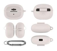 OURHZTB Coque de protection en silicone compatible avec les écouteurs SHOKZ OpenDots One, souple résistant aux chocs et aux chutes avec porte-clés (gris)