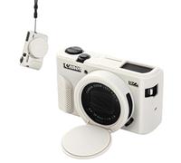 OURHZTB Coque en silicone compatible avec appareil photo numérique Canon Powershot G7X Mark II - Housse de protection en silicone souple avec protection d'objectif - Anti-rayures - Avec dragonne