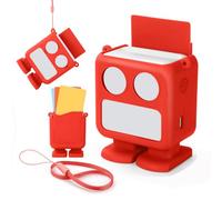 OURHZTB Coque en silicone compatible avec Yoto Mini Player, étui de protection avec porte-cartes et poignée pour accessoires de lecteur de musique audio (rouge)