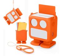 OURHZTB Coque en silicone compatible avec Yoto Mini Player, étui de protection avec porte-cartes et poignée pour accessoires de lecteur de musique audio (Orange)