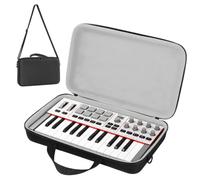 OURHZTB Étui de transport rigide compatible avec clavier Akai Professional MPK Mini IV USB-C MIDI - Sac de rangement portable avec poignée et accessoires de bandoulière, gris