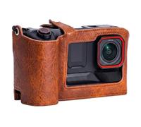 OURHZTB Étui en cuir vintage pour Insta360 Ace Pro 2 Grip Kit avec sangle de transport, étui de protection rétro en cuir souple avec bandoulière pour Insta 360 Ace Pro 2 Accessoires