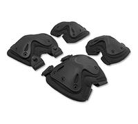 Ourine Coussinets de protection réglables pour genoux et coudes, airsoft militaire, genouillères et coudières réglables, ensemble Protector Gear Sports Hunting Shooting Pads noirs