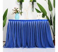 Ourine - Jupe, tutu de table en tulle - Nappe de table pour décoration de mariage, anniversaire, fête, maison - Bleu foncé