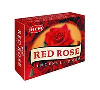 Ourlet Cônes Rose rouge - Etui de 12 boîtes, 10 Cônes chaque - Ourlet Encens à partir de Inde