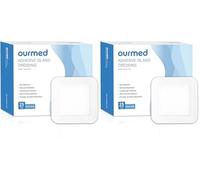 Ourmed Lot de 50 pansements stériles auto-adhésifs stériles 15 x 15 cm avec forte adhérence, protège contre les coupures et les rayures, s'enlève sans douleur, emballage individuel