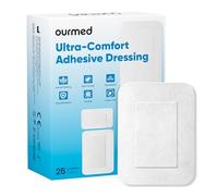 ourmed Pansements stériles 8 x 10 cm, pansement stérile autocollant à forte adhérence, protège contre les coupures et les rayures, retrait indolore, emballé individuellement, paquet de 25
