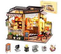 OurMiao Julia Bakery Kit de construction de maison de poupée miniature avec lumières LED pour adultes et adolescents