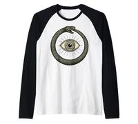 Ouroboros Œil Symbole Cercle Serpent Design Sacré Manche Raglan