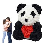 Ours à fleurs - Mousse PE 25 cm | Fleur Panda Rose, Décoration de table de Saint-Valentin pour Romantique, Mariage, Fête des Mères pour Femme et Petite Amie