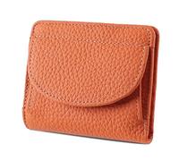 Ours À Main De Monnaie en Cuir Masculin Portes Portefeuille Courte, Argent, Cartes Et Touches, Petit Organisateur Poche, Changement,Orange