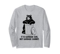 Ours Amusant de Dessin animé « It is Garbage Can Not Garbage Cannot » Manche Longue