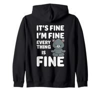 Ours Amusant It's Fine I'm Fine Everything is Fine Meme Sweat à Capuche