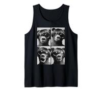 Ours Amusants avec Lunettes de Soleil Retro Meme Animal Bob Haircut Débardeur