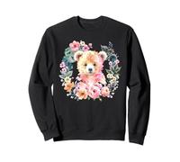 Ours Aquarelle Floral pour sa Fille, Petite-Fille Sweatshirt