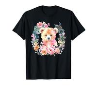 Ours Aquarelle Floral pour sa Fille, Petite-Fille T-Shirt