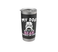 Ours avec nom de chien personnalisé « My Dog Thinks Im Cool » Gobelet isotherme en acier inoxydable double paroi
