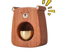Ours Bell Ornement - Décoration En Bois Mignonne, Jouet De Porte Ludique | Figure De Table Interactive Figure Nette Caractéristique Sonore, Fonctionnalité De Sonnerie De Sculpture Décorative Fantaisis