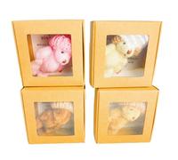Ours - Bigne de poche en peluche, mini compagnon de motivation, coffret cadeau quatre pièces, jouet à collectionner doux | Souvent inspirant réconfortant pour les voyages de soulagement du stress ou l