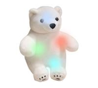 Ours blanc animal pour - en peluche super douce, lumineuse à LED, ours glacé Kawaii, compagnon d'étreinte de émotionnelle | Ours polaire mignon jouet