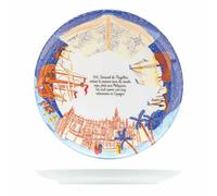 Ours Blanc Paris - Assiette à Dessert - Mélamine Biosourcée Ø 21cm - Pratiquement incassable - Thèmes historiques - Fabriqué en Italie - Cadeau (Fernand de Magellan)