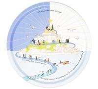 Ours Blanc Paris - Plateau de service en bois stratifié - Le Mont Saint-Michel - Ø 37 cm - Fabriqué en France - Cadeau Souvenir Paris & Thème Historique - Tote Bag offert