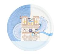 Ours Blanc Paris - Plateau de service en bois stratifié - Notre-Dame de Paris - Ø 37 cm - Fabriqué en France - Cadeau Souvenir Paris & Thème Historique - Tote Bag offert