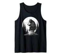 Ours Boire Café Croquis Forêt Rustique Débardeur