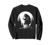Ours Boire Café Croquis Forêt Rustique Sweatshirt