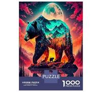 Ours Brun 1000 Pièces Puzzle Classique Coffret Puzzle Carton Épais - Ultra Dur, Détente Et Créativité, Idéal pour Loisirs Indoor Et Petits Cadeaux 38x26cm/1000pcs