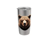Ours Brun Grizzly Ours Frères Ours Brun Gobelet isotherme en acier inoxydable double paroi