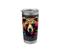 Ours Brun Grizzly Ours Frères Ours Brun Gobelet isotherme en acier inoxydable double paroi