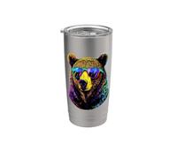 Ours Brun Grizzly Ours Frères Ours Brun Gobelet isotherme en acier inoxydable double paroi
