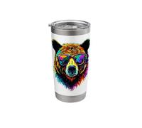 Ours Brun Grizzly Ours Frères Ours Brun Gobelet isotherme en acier inoxydable double paroi