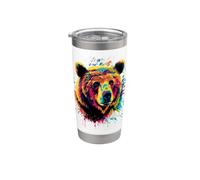 Ours Brun Grizzly Ours Frères Ours Brun Gobelet isotherme en acier inoxydable double paroi