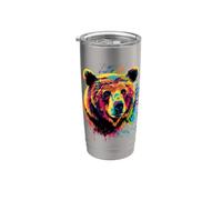 Ours Brun Grizzly Ours Frères Ours Brun Gobelet isotherme en acier inoxydable double paroi