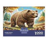 Ours Brun Puzzle 1000 Pièces - Jeux ÉduChatifs pour Adultes,Faune Sauvage Puzzle Défi, Idéal en Cadeau Et Décoration De Maison 70x50cm/1000pcs