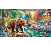 Ours Brun Puzzle 1000 Pièces pour Adultes - en Carton Recyclé pour la Décoration 38x26cm/1000pcs