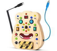 Ours Busy Board Montessori Âge 3 Ans, Planche Montessori Pour Les 2 À 5 Ans, Tableau Montessori Avec Lumières Et Interrupteurs, Tableau Activités Avec Musique Et Sons