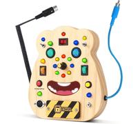 Ours Busy Board Montessori Âge 3 Ans, Planche Montessori Pour Les 2 À 5 Ans, Tableau Montessori Avec Lumières Et Interrupteurs, Tableau Activités Avec Musique Et Sons