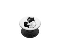 Ours Buvant du Café - Dessin Drôle pour Amateurs de Café PopSockets PopGrip Adhésif