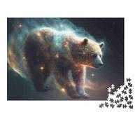 Ours Cosmique Puzzle 1000 Pièces Papier Puzzle pour Adultes Art Galactique Coffret Puzzle 1000 Pièces Détente Activité Familiale 52x38cm/1000pcs